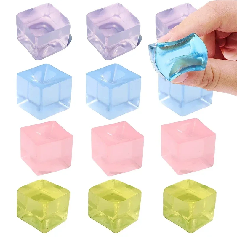 Squishy Ice Cube Stress Relief Toys Adults Kids Mini Decompression Squeeze Toy Birthday Party Favors Pinching Fidget Toys