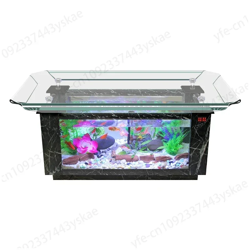 Glass Coffee Table Fish Desk Table Aquarium