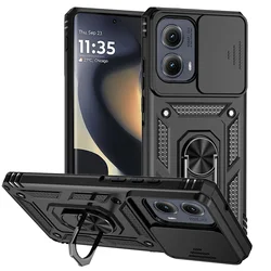 Slide Lens Case For Motorola Edge 2024 Cover Moto Edge 2024 Coque Fundas Military Grade Magnet Holder Back Bumper Motorola Edge