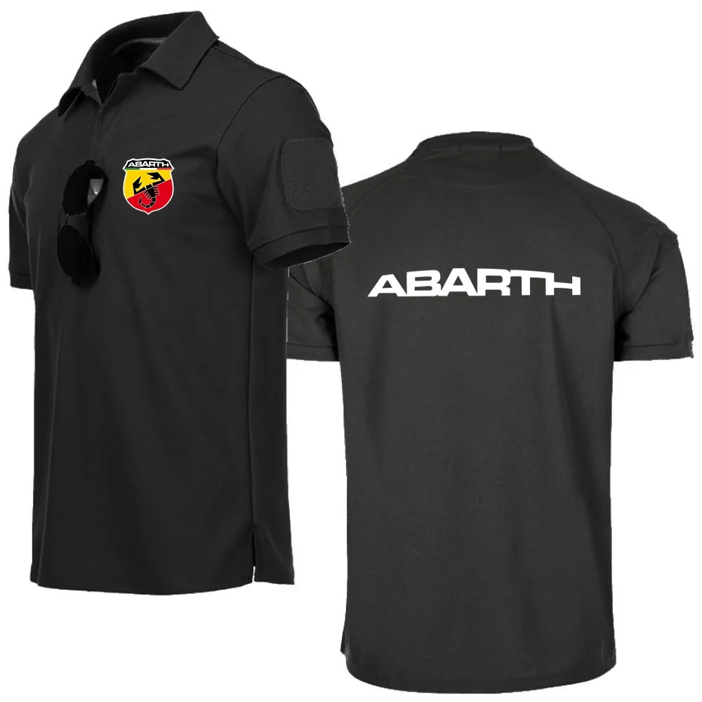 Polo à Manches Courtes pour Homme, Style Militaire, avec Logo Abarth Scorpion, Haut à Revers, Populaire, Sportwe