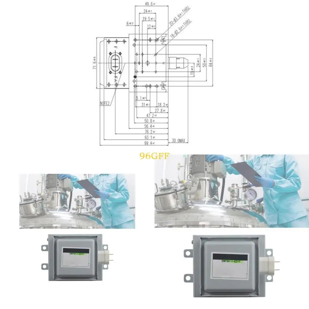 96GF Space Saving Industrial Magnetron with Easy Installation Features Metal Texture