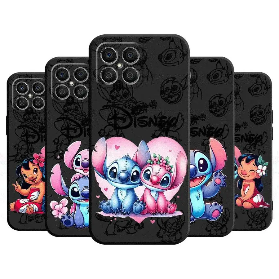 Disney Stitch Cute Case For Honor X8a X8 90 X9a 8X 70 X9 X6 Magic5 Pro P40 Pro Black Soft Phone Funda