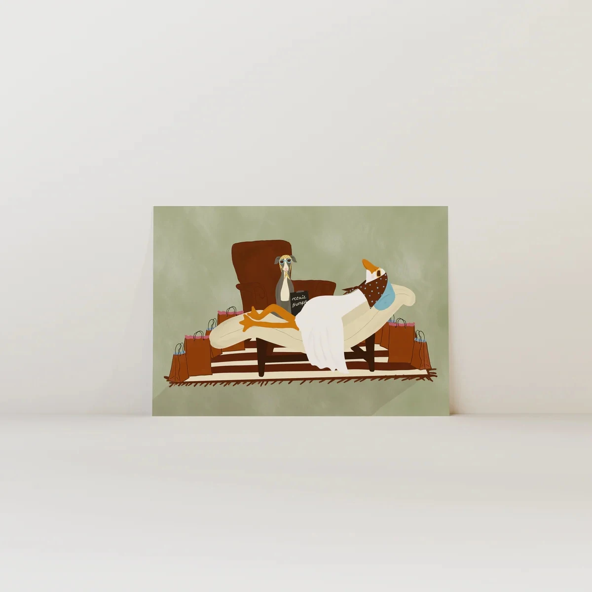Modern Cartoon Goose Retail Therapy Wall Art Print Canvas Painting Poster Picture For Living Room,Bedroom Home Decor