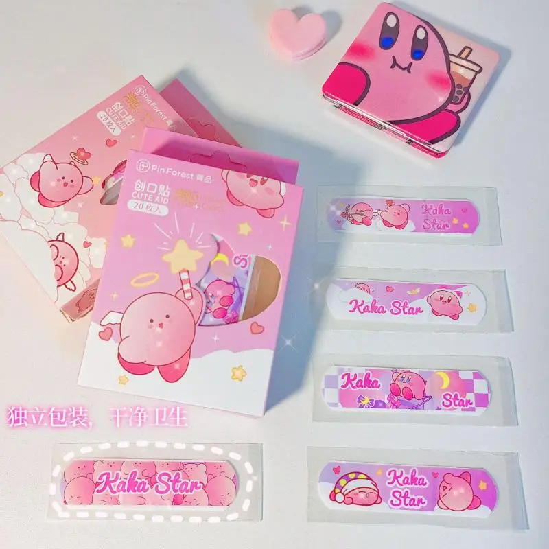 Kirby Non-Woven Fabric Band-Aid Child Cartoon Girl Hemostatic Band-Aid Cute Kawaii Waterproof Breathable Portable Band-Aid
