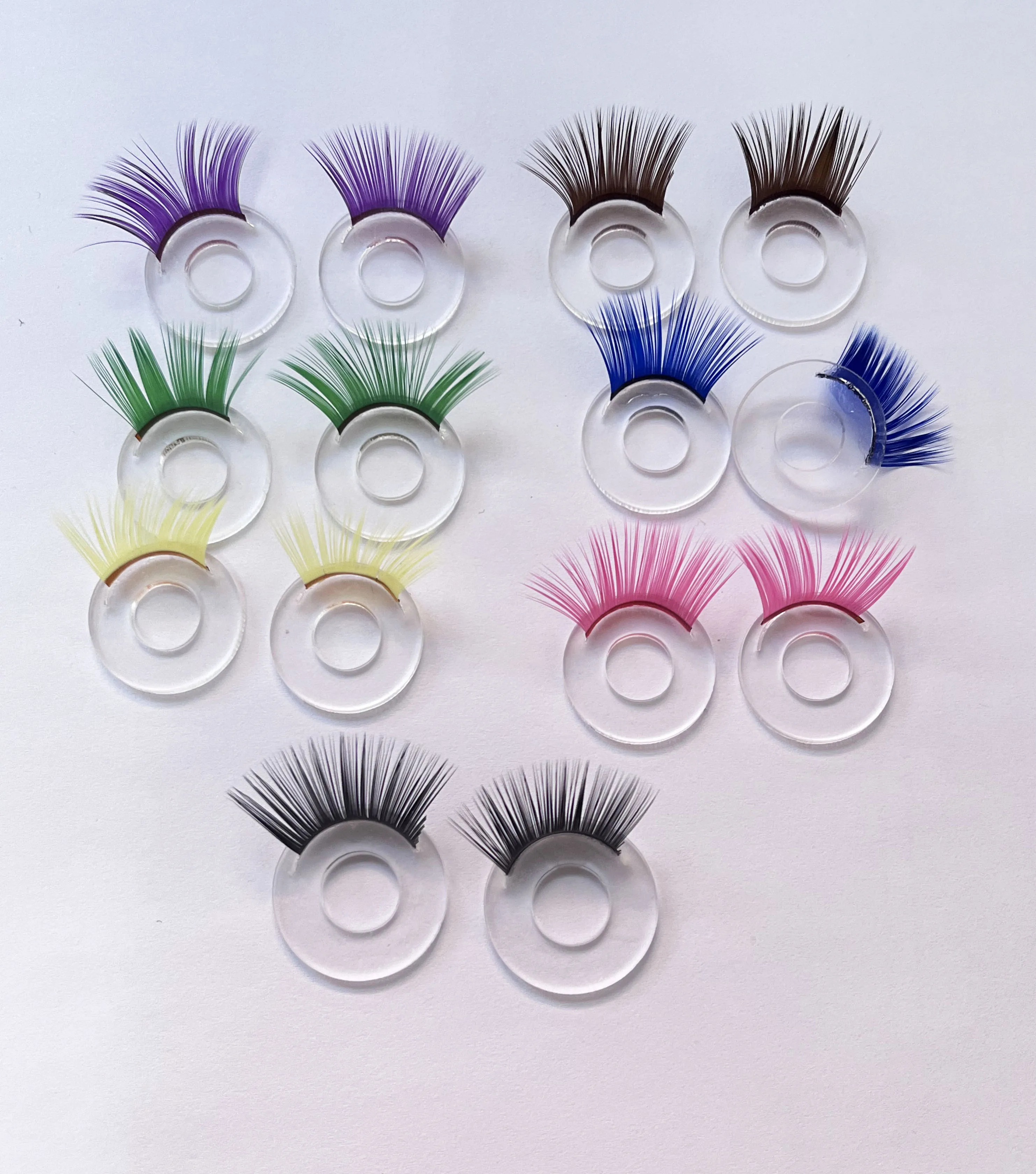 7 Paare/Karton Mix Farbe 12mm-37mm Schüler Augen Wimpernbecher 7 Farben Wimperntablett für passende Spielzeugaugen Dekoration – Detail 7