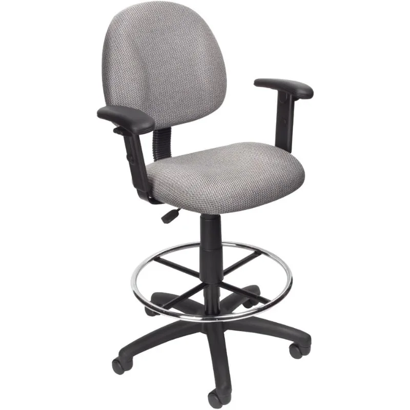 Ergonomic Works Drafting Chair with Adjustable Arms in Grey