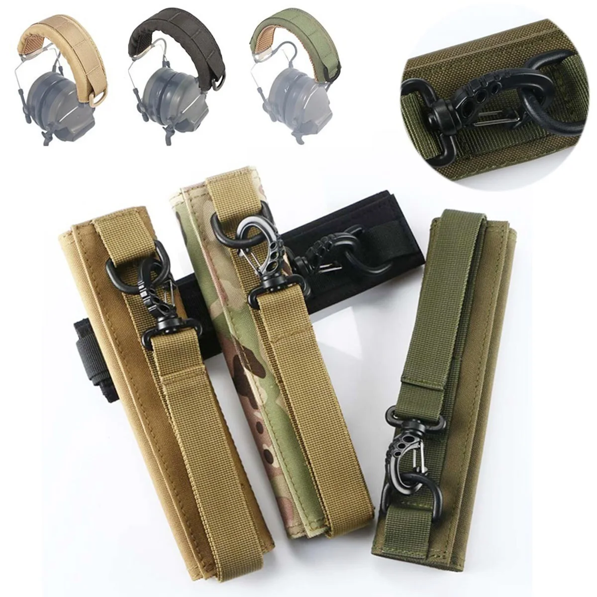 Tactical Modular Headset Bracket Protective Cover MOLLE Mounting System Mic Headband Earmuff Headset Protective Storage Bag