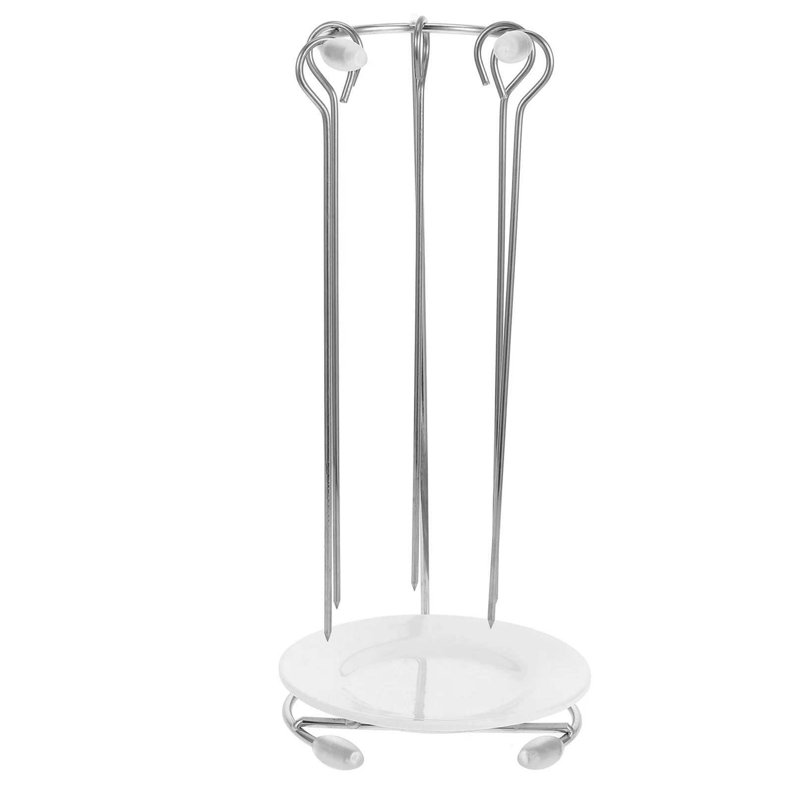 

1 Set Stainless Steel Bbq Skewer Holder Grilling Hanger Compact Portable Outdoor Kitchen Supply Hanging Rack For Kebabs Skewer