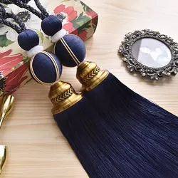 2Pcs/European style curtain binding, curtain hanging ball binding rope, curtain buckle, tassel, single ball, Roman pole decorati
