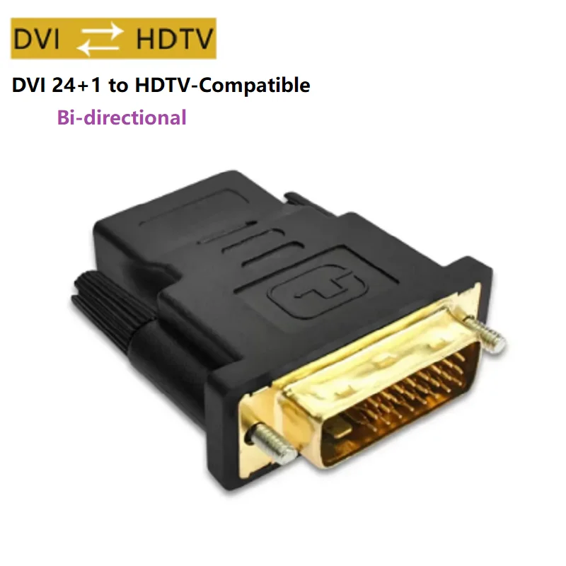 Bi-Directional DVI 24+1 to HDMI HDTV-Compatible Cable Adapter HDMI Female to DVI Male1080P HD Converter for PC Laptop TV Box