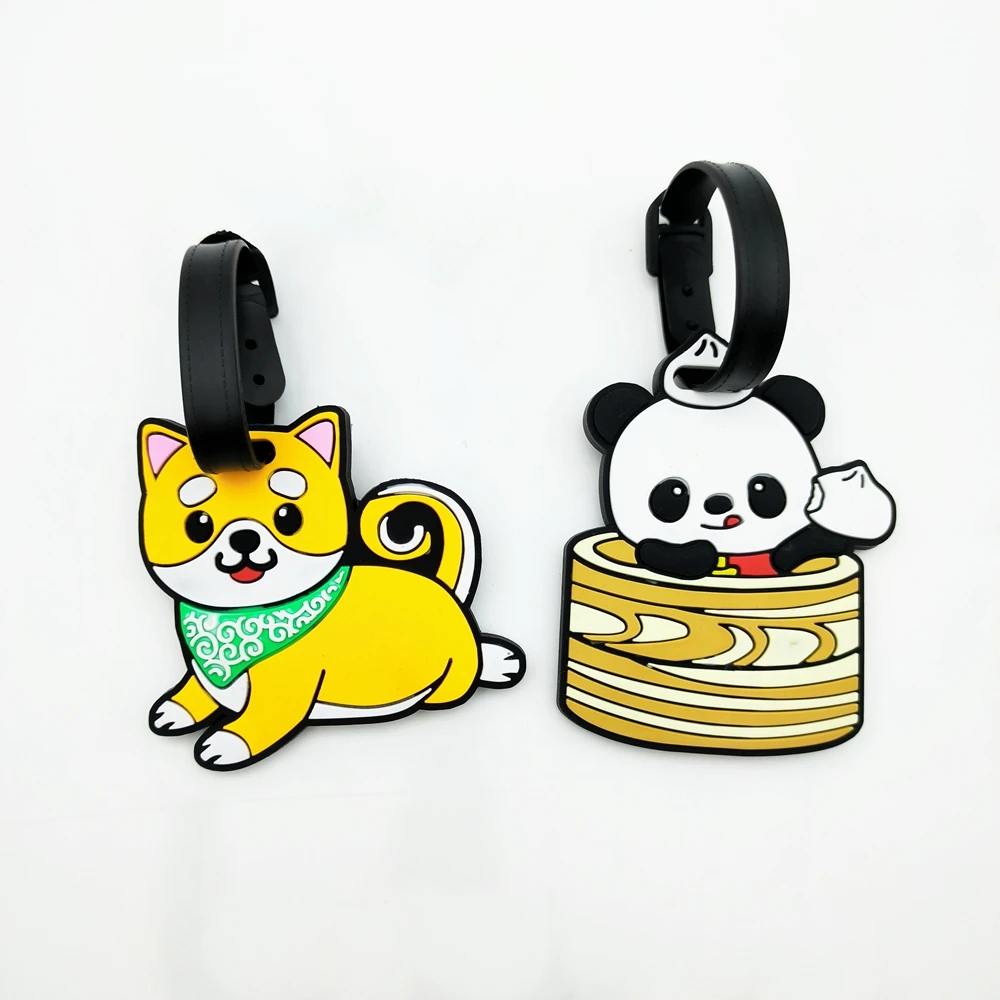 2pcs cute animals, pandas, kittens, luggage tags, hanging tags, airport anti loss ID tags, essential items for travel and busine