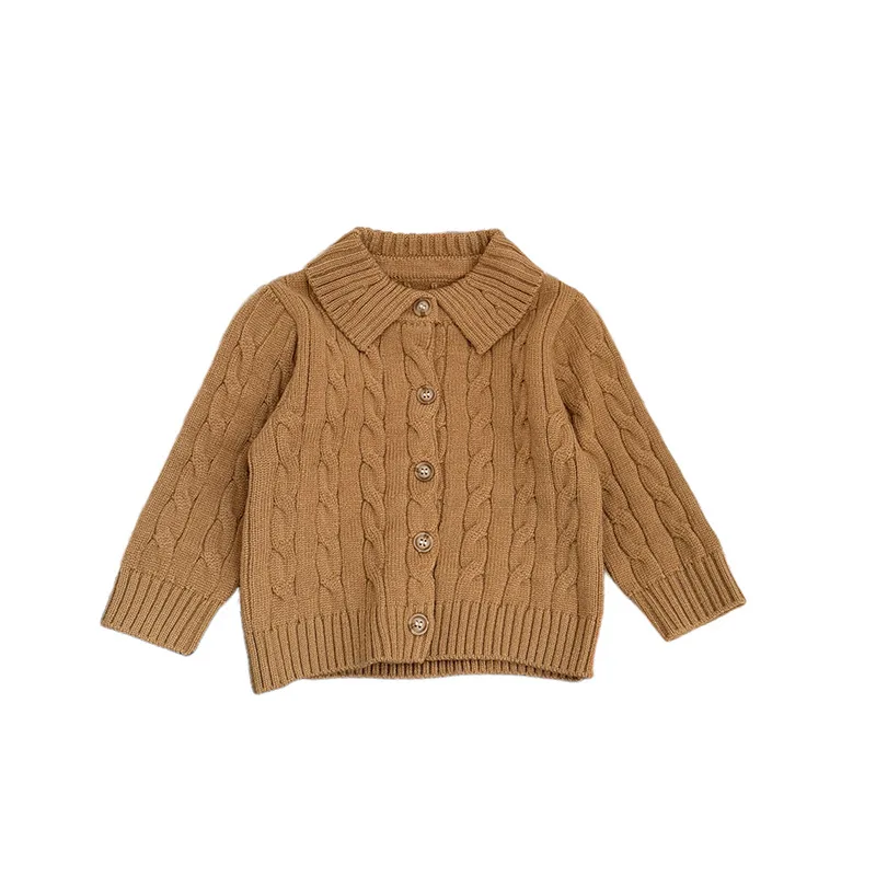 Sweater Children Western Fried Dough Twists Knitted Coat Baby Temperament Versatile Knitted Cardigan Winter Thickened Warm Top
