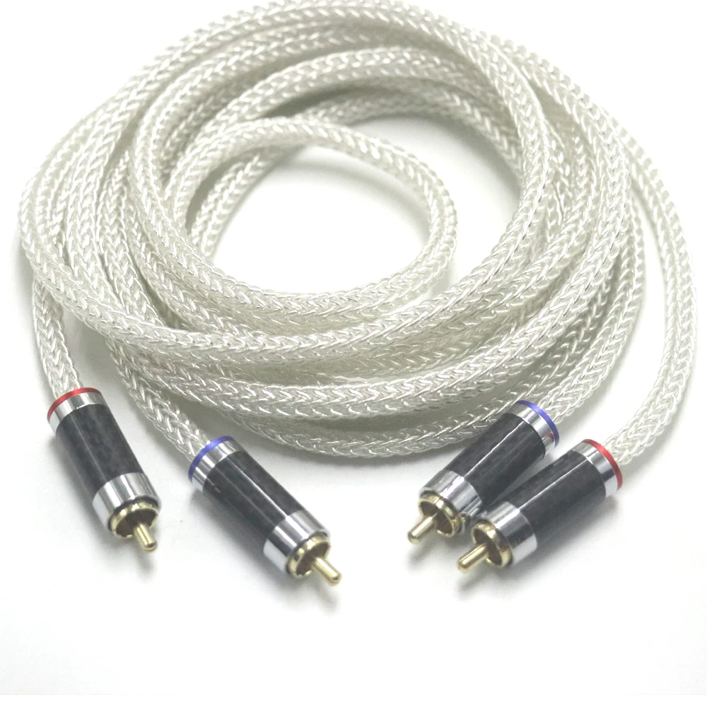 16 Core Pure Silver OCC Thickened-Cable eference Interconnects RCA Cable Audiophile for Amplifier CD Player