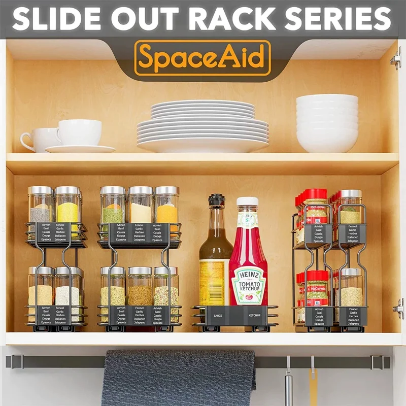 Kitchen Seasoning Bottle And Can Storage Rack Multi-layer Household Spice Box Seasoning Storage Rack Multi-Functional Storage