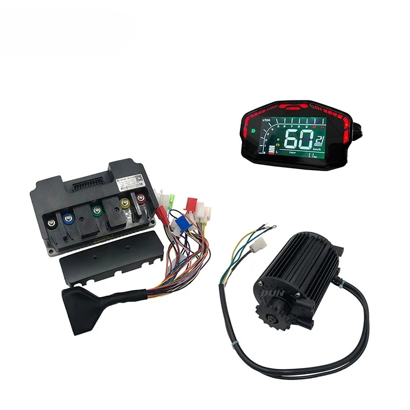 QS90 48V-84V 1000W 55KPH PMSM Mid-Drive Motor with ND72260 Controller And DKD Speedometer Display Kits