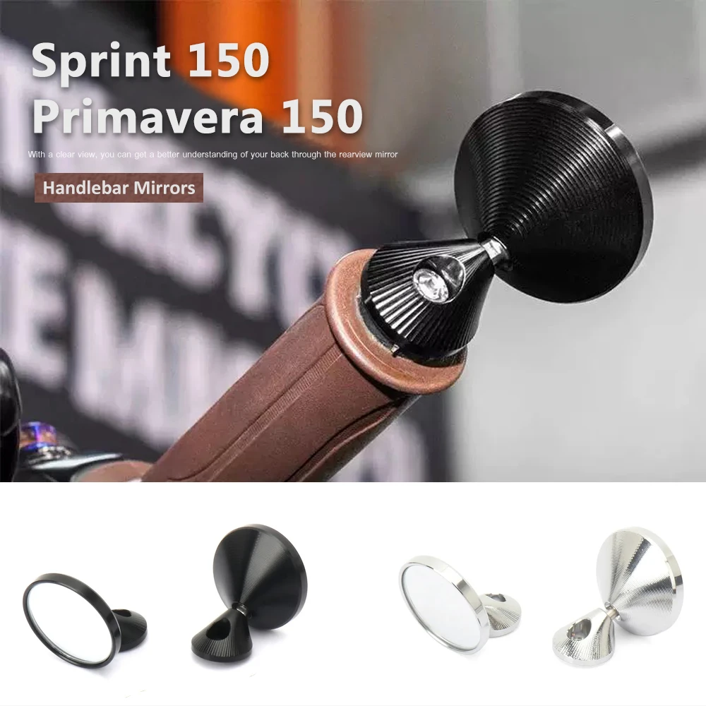

For Vespa GTS 300 GTS300 GTV 300 GTV300 Handlebar End Mirror Side Rotation Motorcycle Accessories Aluminium Black Silver