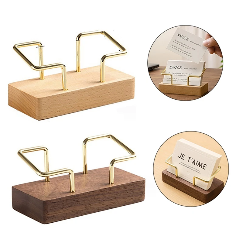 Держатель для визиток 1 шт., органайзер для офисного стола, демонстрационная подставка, аксессуары для записей, Настольная полка из дерева и металла для дома