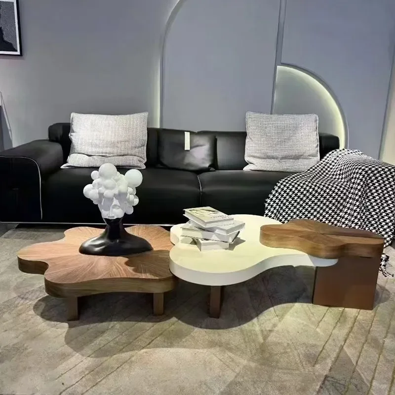 Italian Modern Cream Cloud Coffee Table Irregular Shape Luxury Living Room Furniture for Small Apartment Creative Home Decor