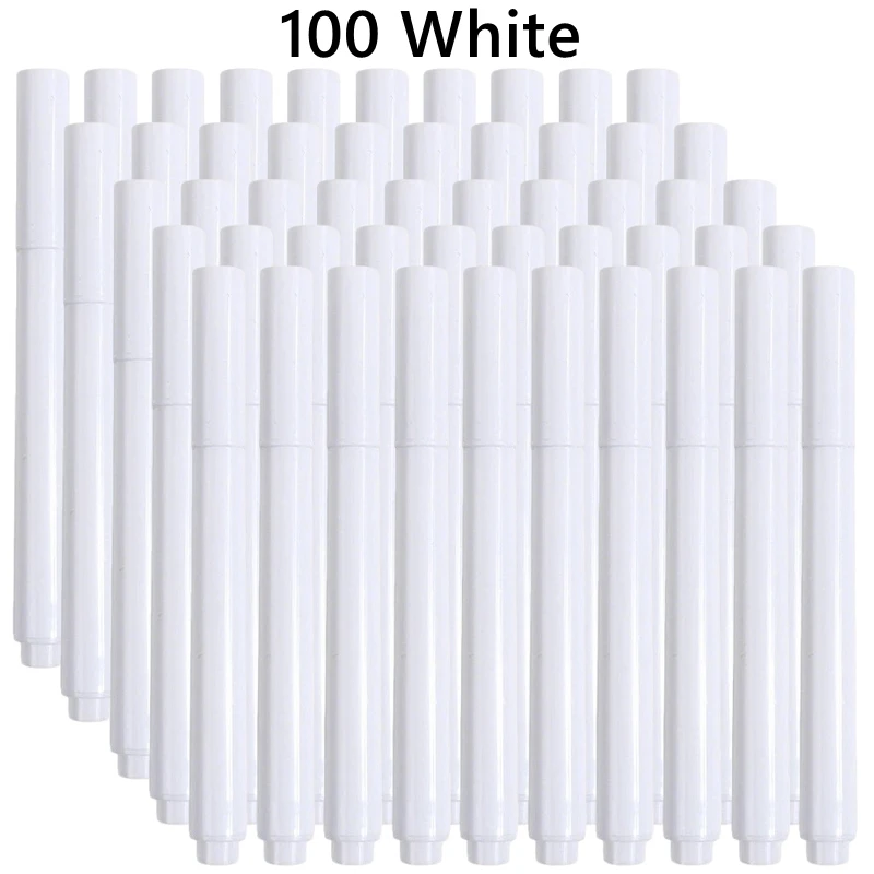 3-100Pcs/Set White/Colors Liquid Chalk Erasable Pen Marker For Glass Windows Electronic Blackboard Chalkboard Whiteboard Marker