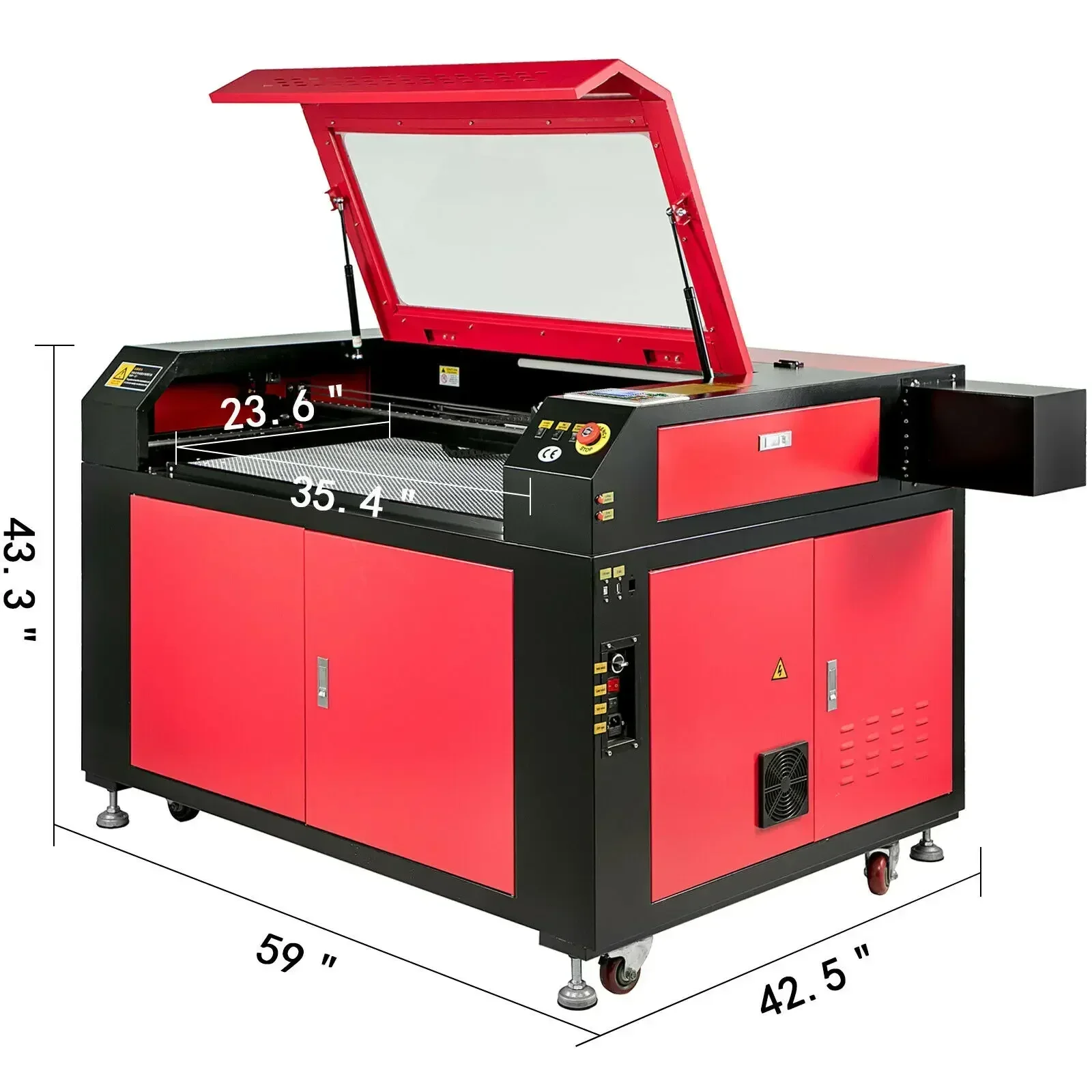 VEVOR Lasergraveerder 60/80/130W CO2 Lasergraveermachine RUIDA Board Compatibel met Lightburn Laser buis Houtbewerking Gereedschap