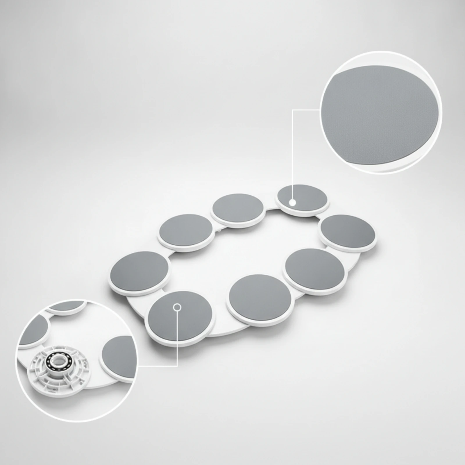 8 Pieces Serving Tray with Rotating Platforms Expandable Rotating Serving Tray Turntable Low-Height for Hosts, Dining Tables