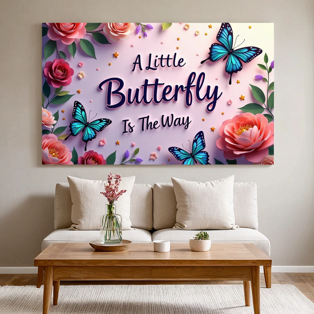 Floral Butterfly Backdrop Banner: Ideal for Birthday, Wedding & Baby Shower Event Party Decor - Inspiring Photography Background