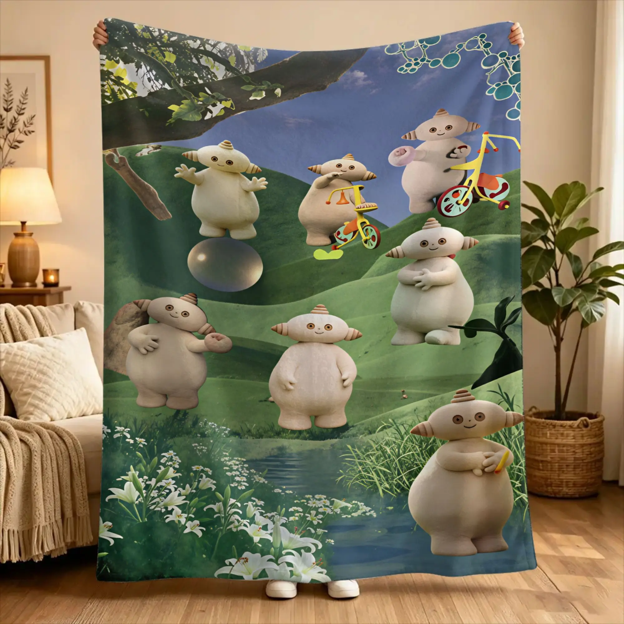 The Haahoos In the night garden Warm Soft Blankets  Fluffy Living Room Flannel Bedspread Sofa Bed Cover