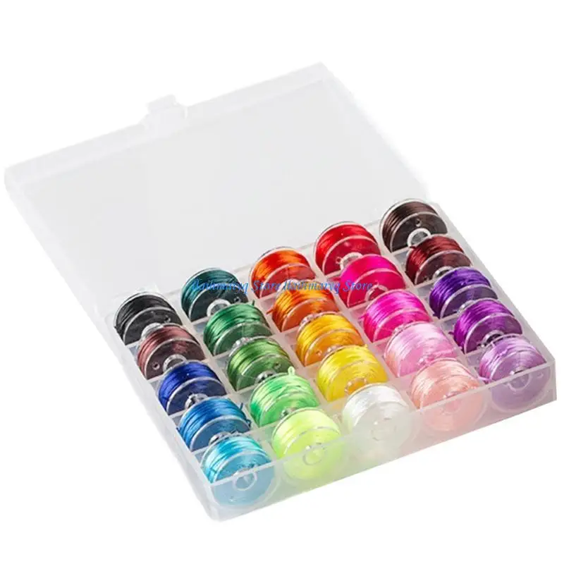 573B 25 Colors Vibrant Beading Thread Set Professional Grade Bobbins and Sewing Threads for DIY Jewelry and Accessories
