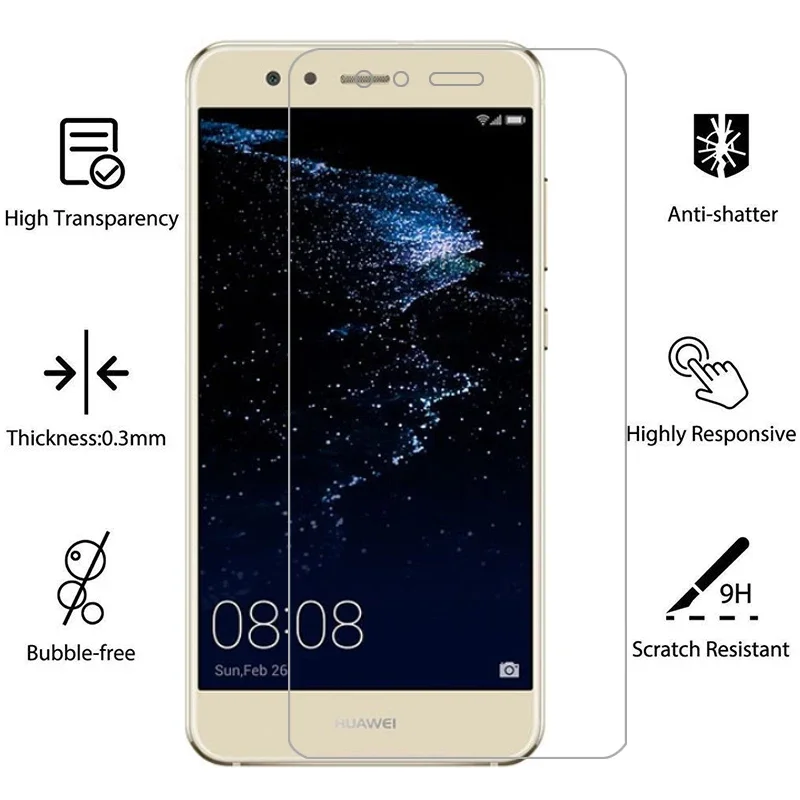 protective tempered glass for huawei p10 lite screen protector on p10lite p 10 10p light safety film huawey huwei hawei huawe 9h