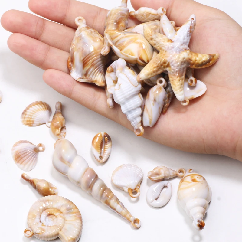 5-30pcs Various Shape Acrylic Sea Conch Shell Pendant Charms For Jewelry Making Necklace Bracelet Summer Beach Decor Accessories