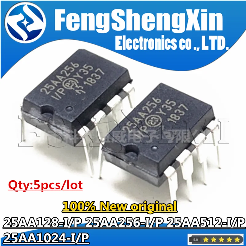 

5 шт. 25AA128-I/P 25AA256-I/P 25AA512-I/P 25AA1024-I/P DIP-8 25AA128 25AA256 25AA512 25AA1024 Чипы