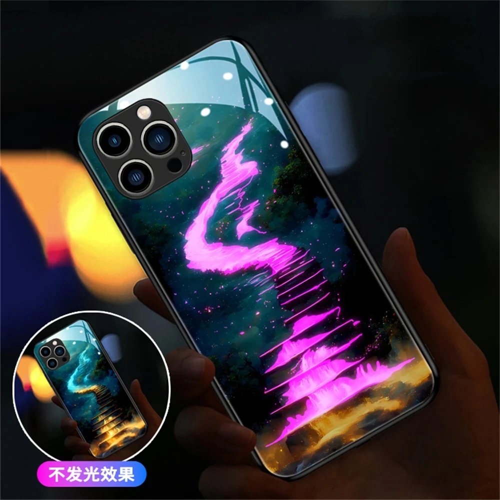 

Luxury Calling LED Flash Lighting Phone Case For Samsung S23 S22 S21 S20 FE Note 10 20 Plus Ultra A54 A53 A52 A51 A14