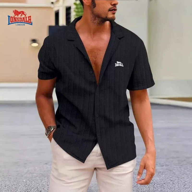 

New Summer High Quality Embroidered Short Sleeve Shirt for Men's Business, Leisure, Fashion, Trendy, Breathable Top