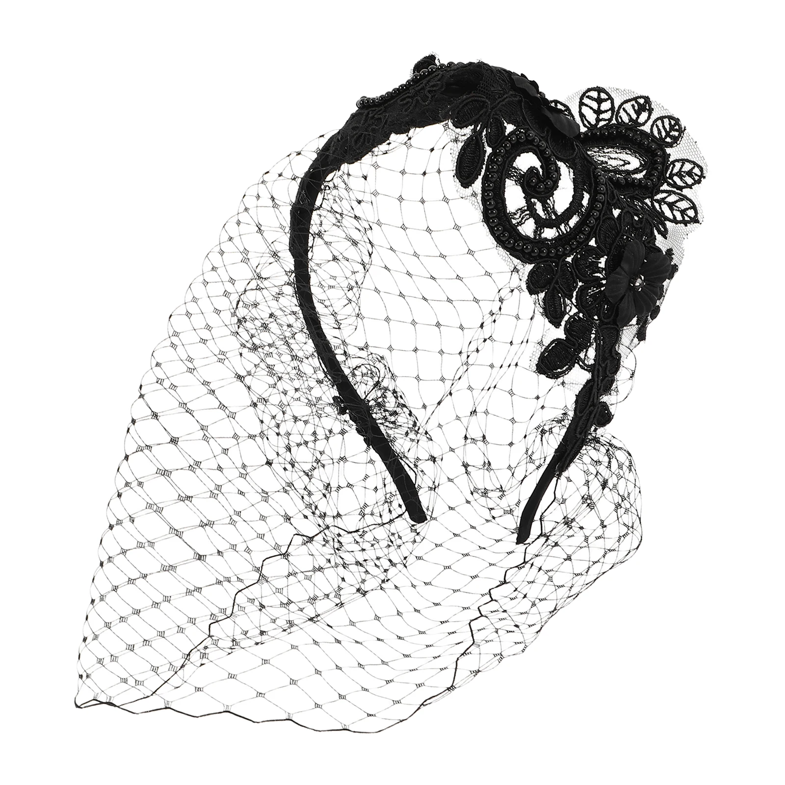 

Veil Bride Hairband Wedding Headpieces Bridal Headband Mesh Retro Headband Black Mesh Veil Fascinator Tea Party Hair Accessory