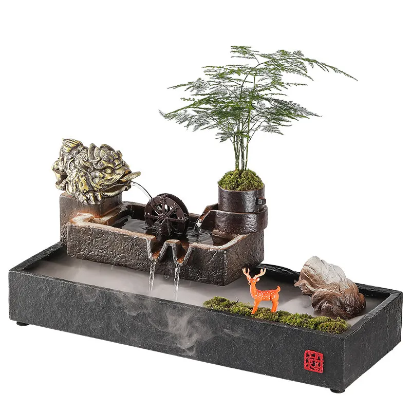 LMM circulation water generation wealth desktop decoration ornament creative home living room office feng shui wheel