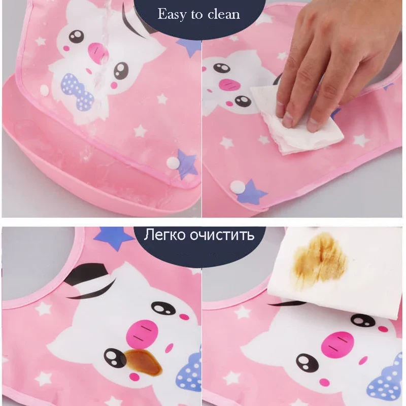 Baby Waterproof Bibs Silicone Feeding Baby Saliva Towel Newborn Cartoon Aprons Baby Bibs Adjustable Feeding Apron Saliva Bandana