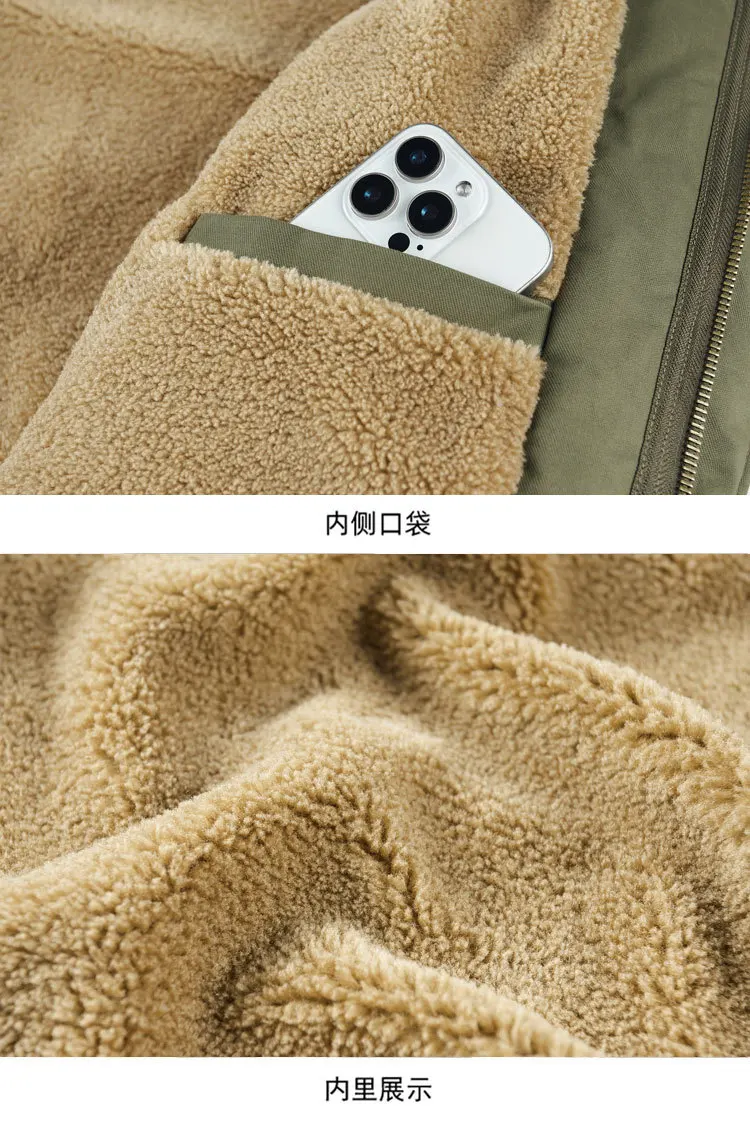 Neue Winter-Herrenjacken mit Kapuze und Pelzkragen, Warme Lange Fleece-Jacken, Hochwertige Outdoor-Freizeitjacken für Männer – Detail 14