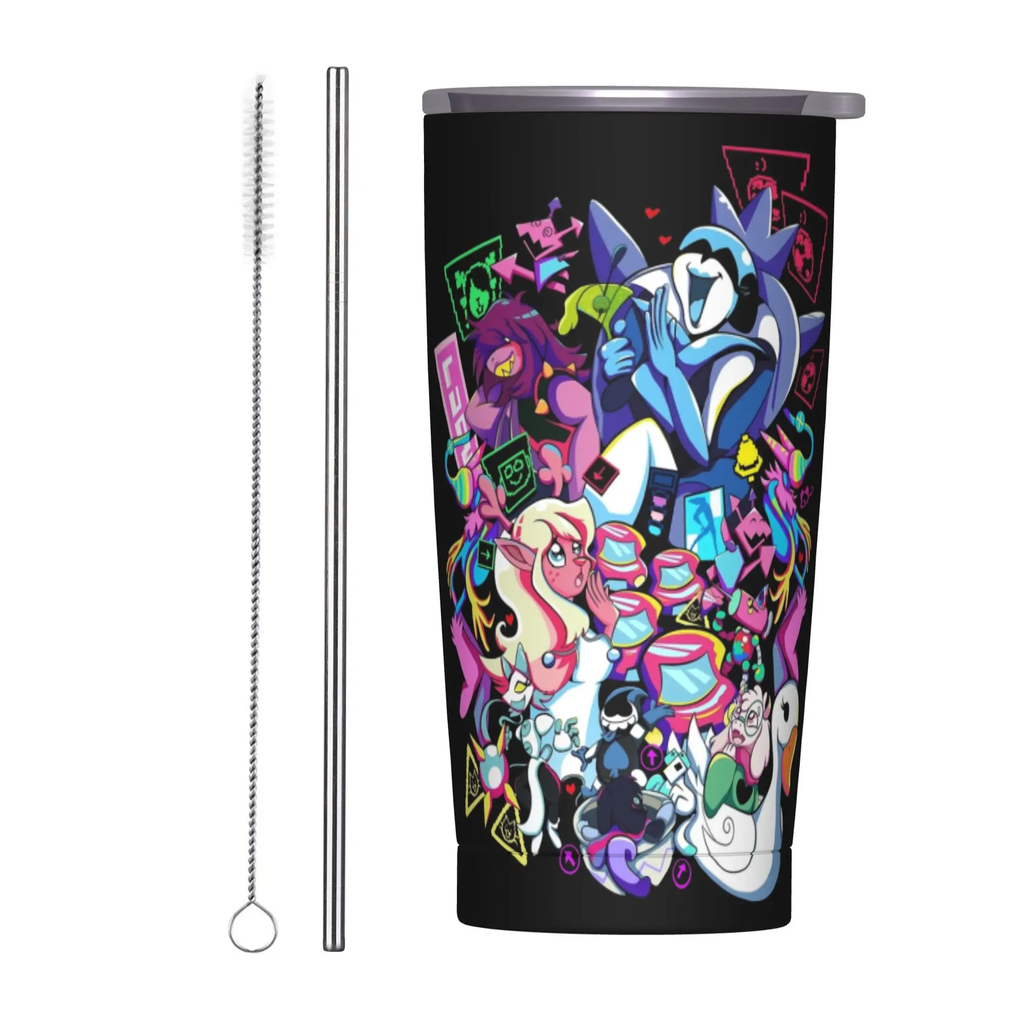 

DELTARUNE Chapter Insulated Tumbler with Lid Stainless Steel Thermal Mug Double Wall Thermos Bottle Cups, 20oz