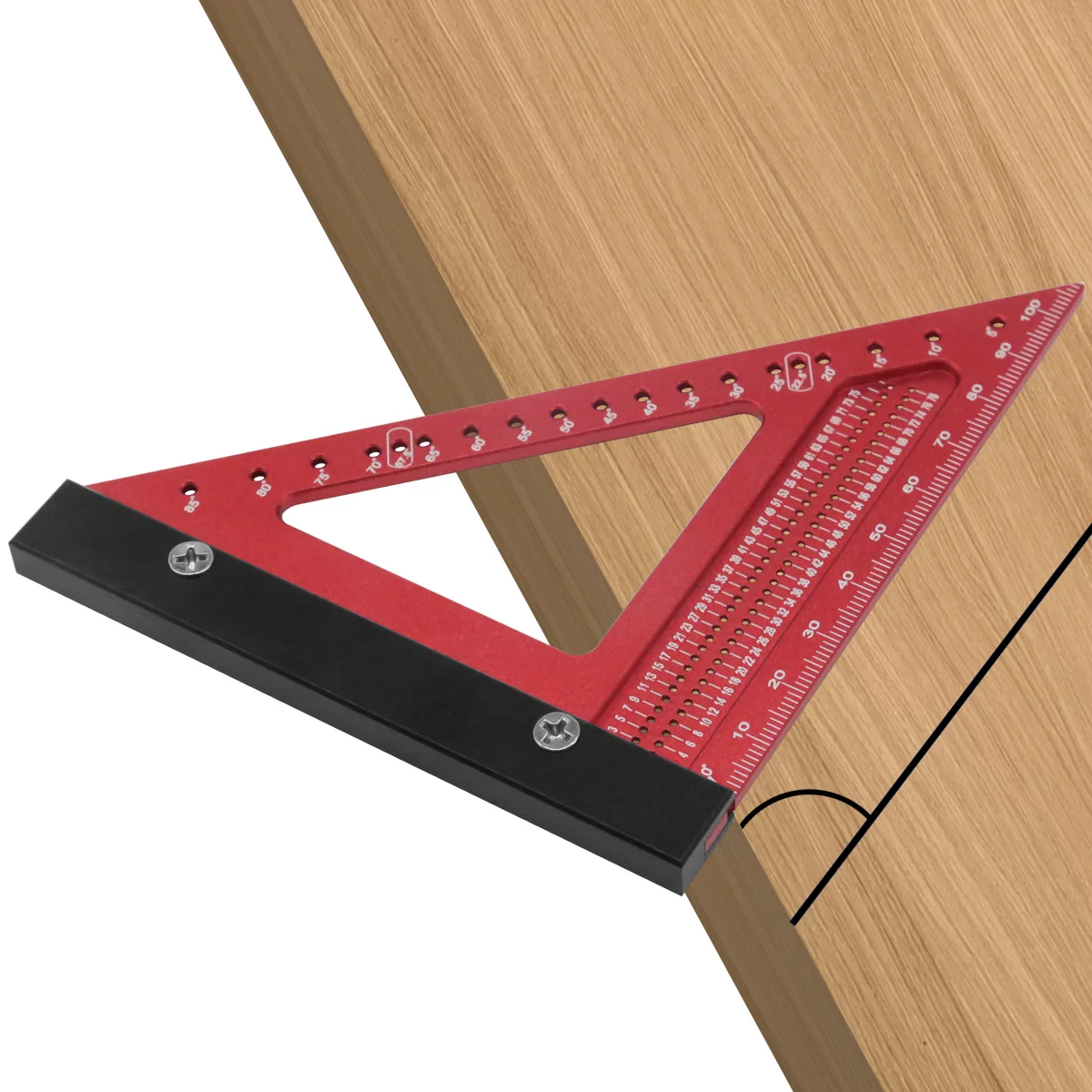 Aluminum Alloy Metric Woodworking Triangle Ruler Carpenters Square Hole Positioning Measuring Ruler Woodworking tools