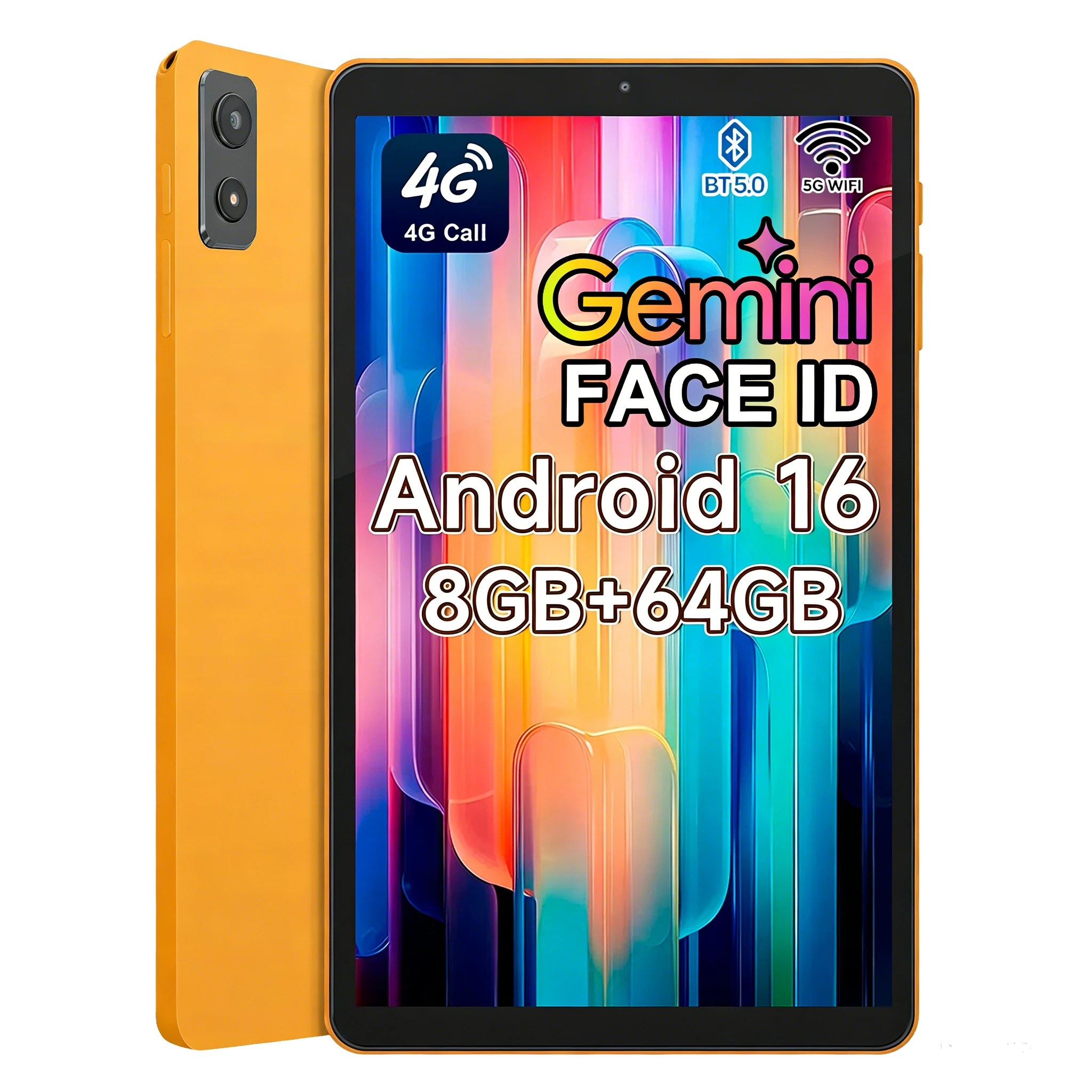 ANRY 2026 New 4G Phone Tablet Android 16 8.68" 1340800 HD IPS Octa Core 8GB RAM 64GB 1TB Expandable 5000mAh GPS WiFi Tablet PC