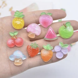 20Pcs/set NEW Fruits Cherry Pineapple Food Planar Hairband Clip Ornament Crafts Phone Case Decorations Supplies