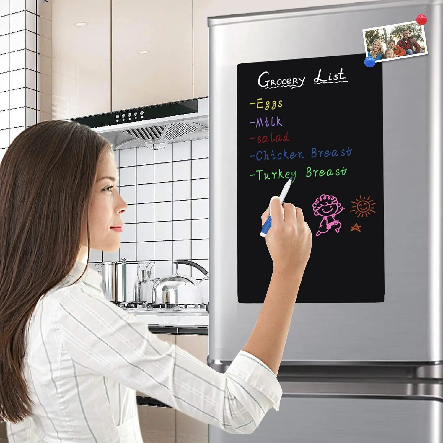 A4 Small Black Board - Magnetic Blackboard - Magnetic Dry Erase Board - Fridge Blackboard - Dry Erase Board Magnetic