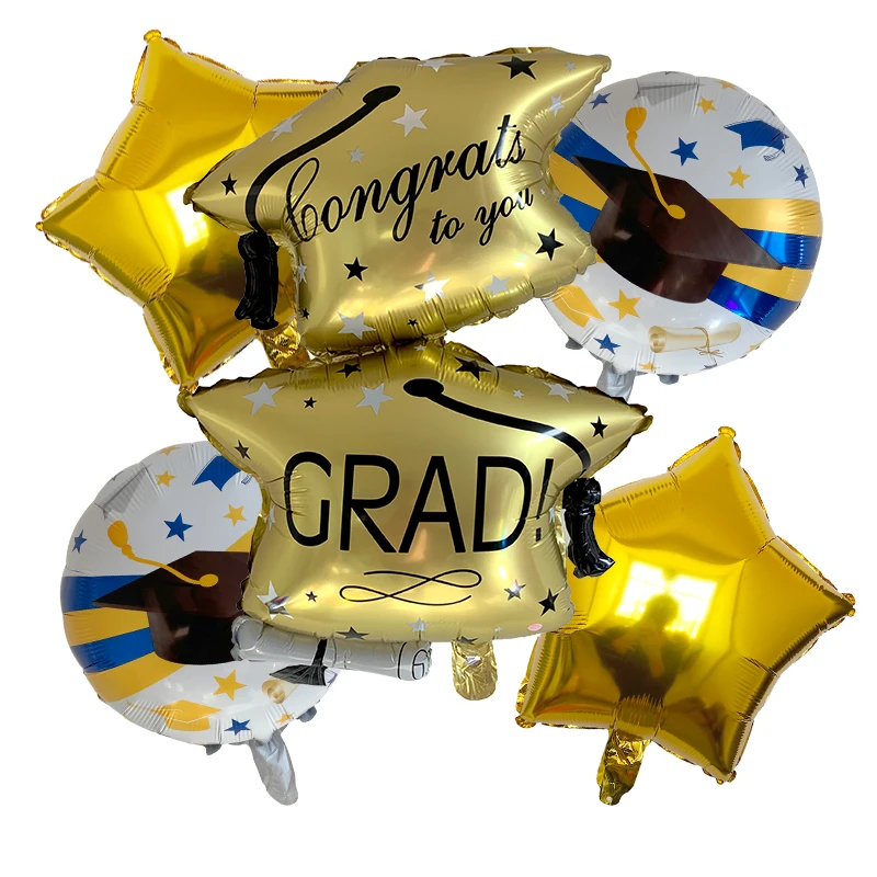 Graduation 2024 Party Decoration Balloons Helium Foil Balloon Congratulation Graduated Doctor Hat High School