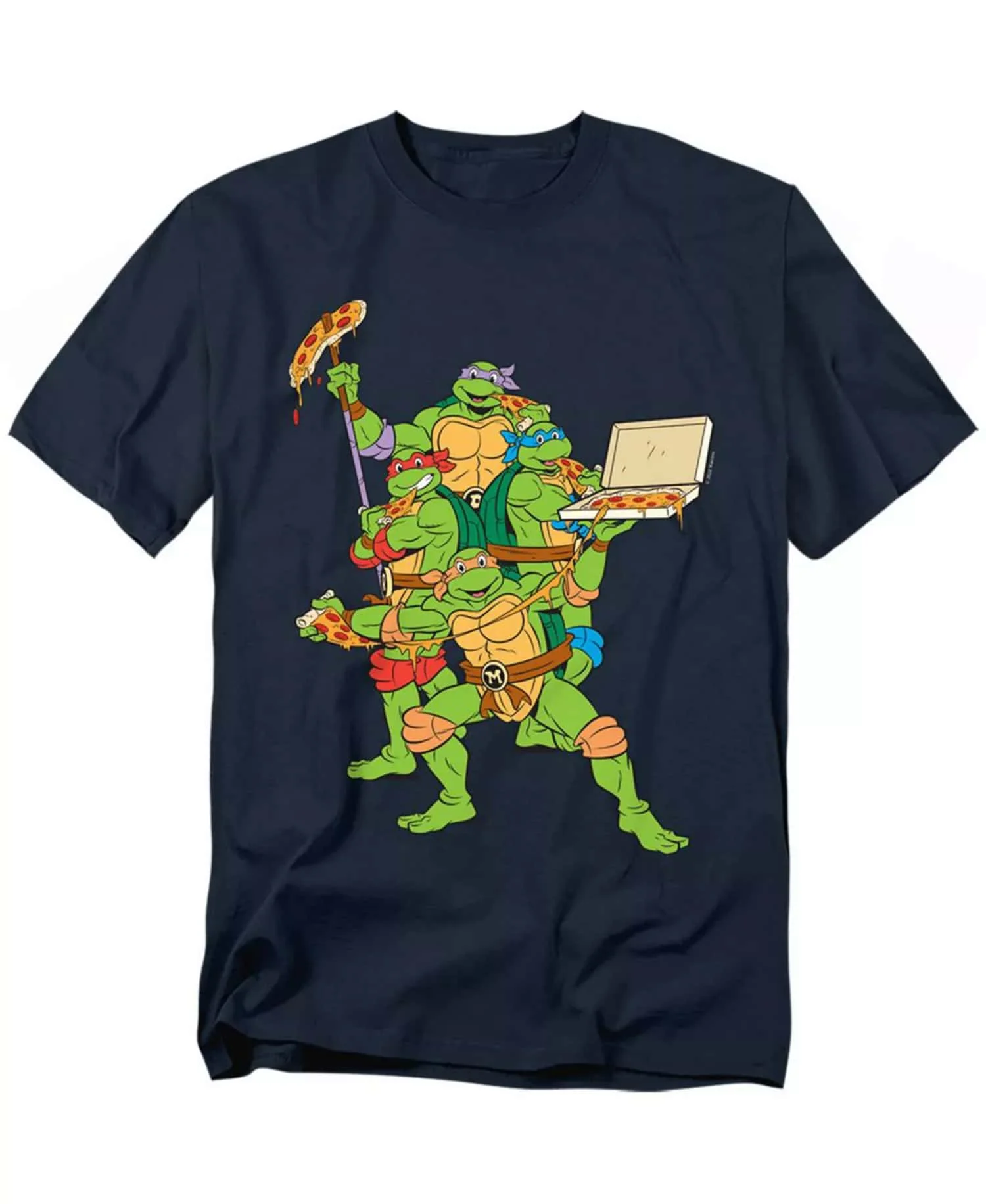 Nostalgia Clásica #   Las Tortugas Ninja Adolescentes Mutantes #   Pizza Party Camiseta unisex informal y versátil de algodón de manga corta con cuello redondo