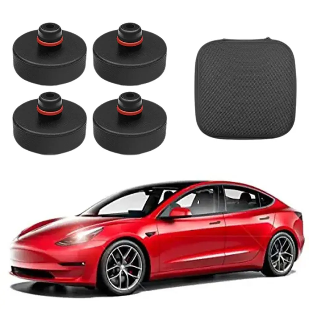  for Tesla Silicone Jack Lift Pad Point Adapter for Model 3 Model X With Storage Bag-4 Pack Vehicle Repair Tools B5H6