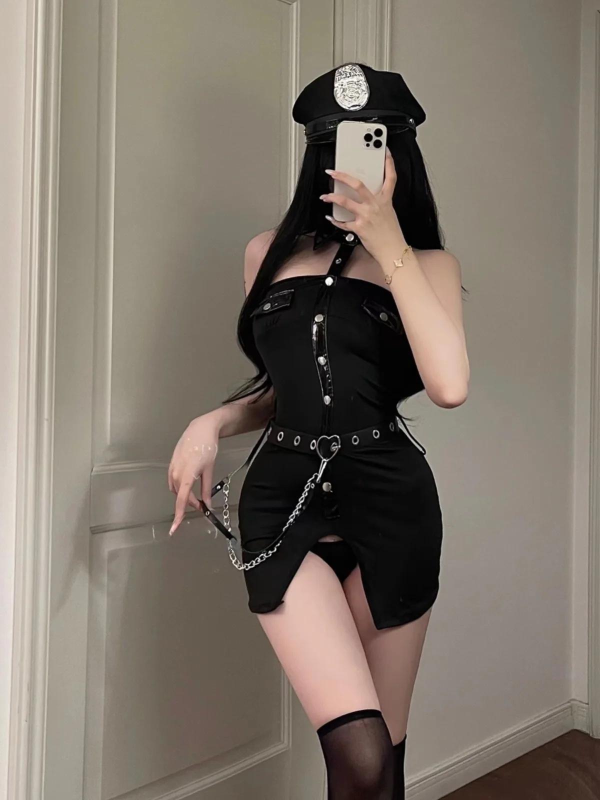 

Сексуальный полицейский orm ort Dr High Waist Bum Covering loween Косплей Ночной клуб Fem Broaasters Dr Women's Faion