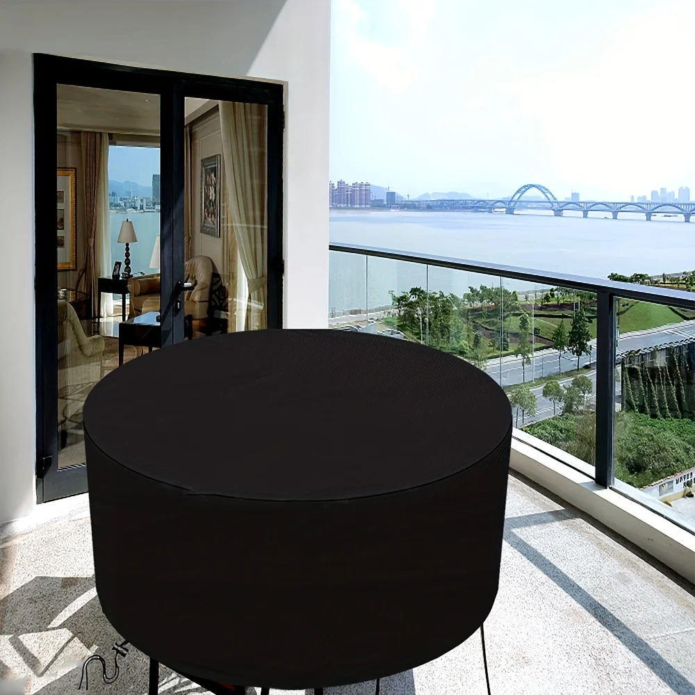 10 사이즈 원형 파티오 가구 커버는 대부분의 원형 테이블에 맞습니다. 내구성 있는 패브릭 커버, 찢김 방지 먼지 커버