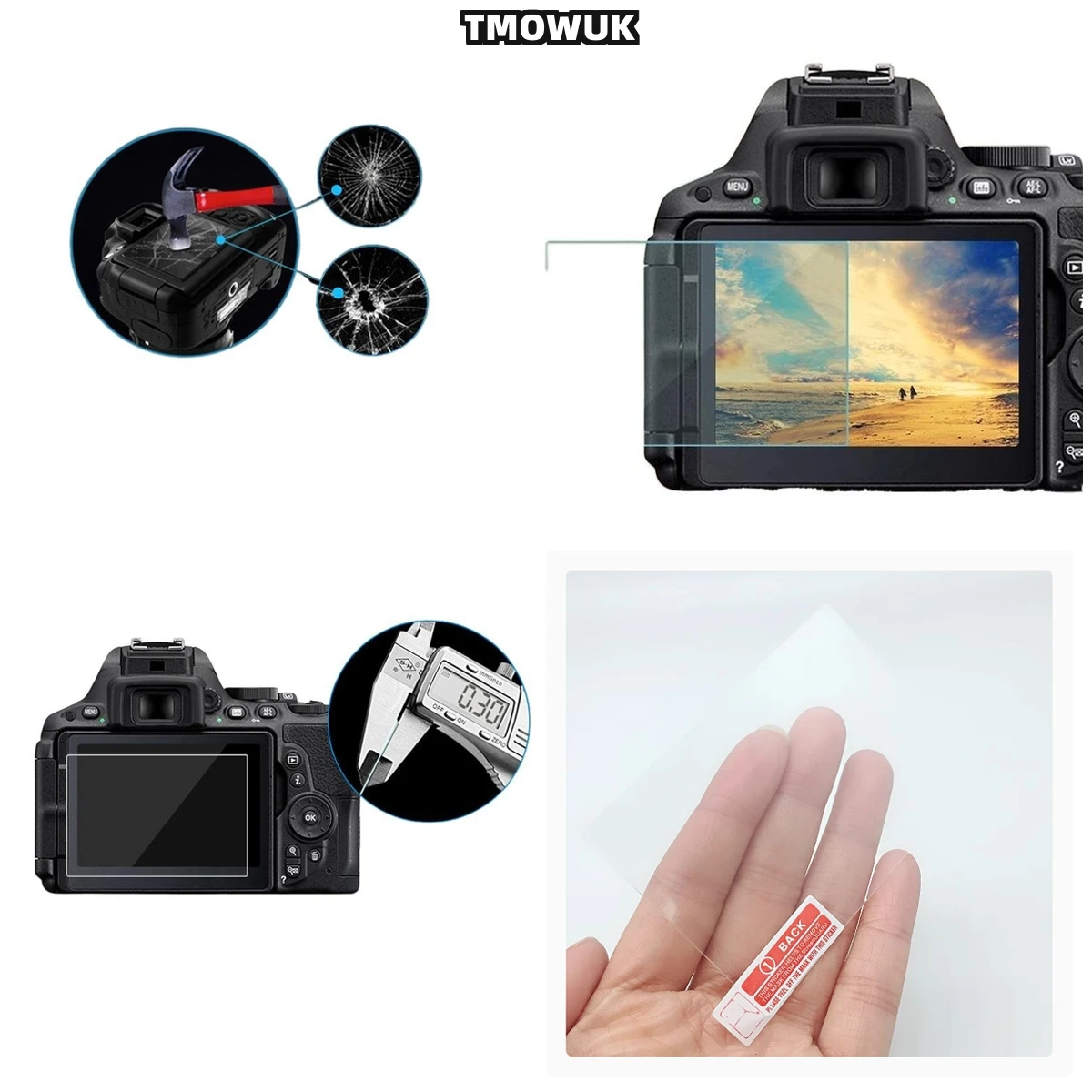 

For Canon 3000D 4000D HD Clear Anti-Scratch Tempered Glass Screen Protector Film 9H Hardness Camera LCD Cover