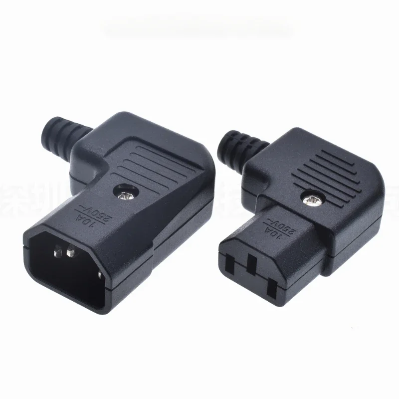 ข้อศอกสีดํา IEC320 C13 C14 สายไฟสายไฟปลั๊กไฟประกอบ IEC Connector Outlet PDU UPS ไฟฟ้า AC ปลั๊ก 10A 250V