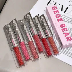 Gege Bear 2-in-1 Dual-Ended Lip Tint: Matte & Glossy Finish, Long-Wearing Non-Transfer Formula with Hydrating Dewy Look for Natu